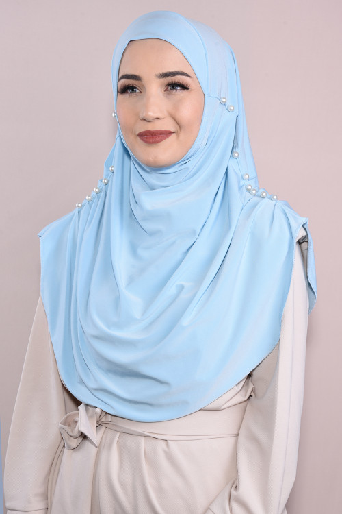İncili Tesettür Hijab Bebe Mavisi