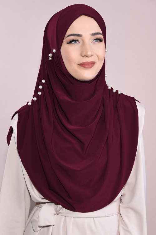 İncili Tesettür Hijab Bordo