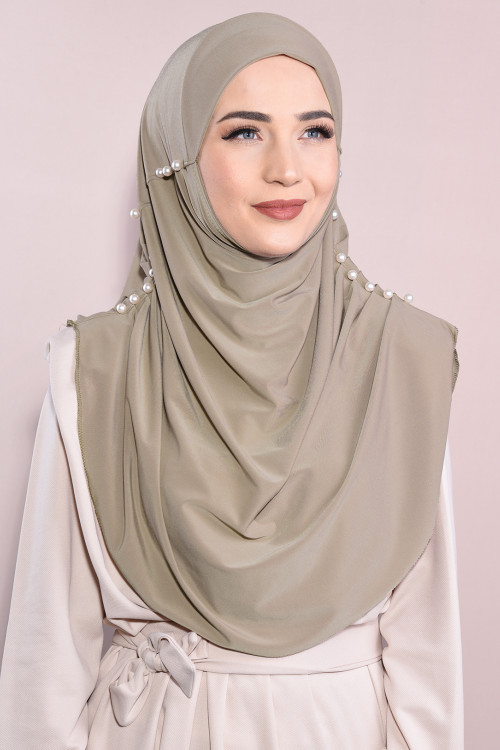 İncili Tesettür Hijab Taş Rengi