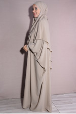Medine İpeği Şal Ve Elbise Takım Bej