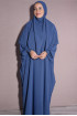 Medine İpeği Şal ve Elbise Takım İndigo