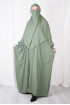 Medine İpeği Sufle ve Elbise Takım Soft Yeşil