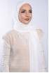 Şifon Boyunluklu Şal Ekru 