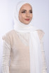 Şifon Boyunluklu Şal Ekru 
