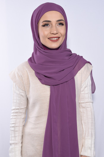 Şifon Boyunluklu Şal Menekşe 