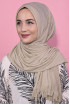 Pliseli Hijab Şal Bej 