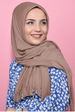 Pliseli Hijab Şal Vizon 