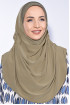 Taşlı Pileli Hijab Açık Vizon 