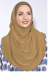 Taşlı Pileli Hijab Taba 