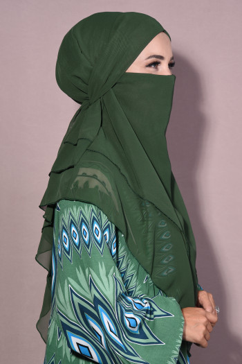 Hazır Orta Boy Sufle Khimar Zümrüt Yeşili