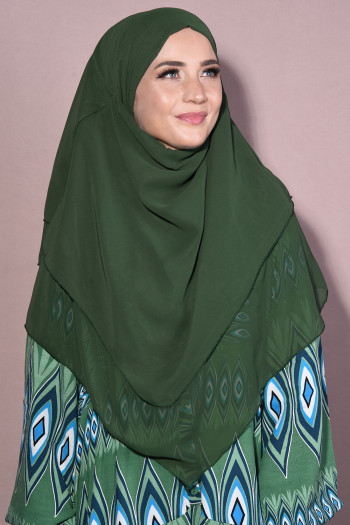 Hazır Orta Boy Sufle Khimar Zümrüt Yeşili