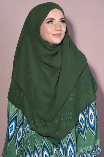 Hazır Orta Boy Sufle Khimar Zümrüt Yeşili