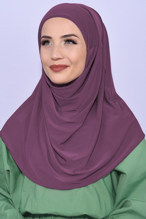 Boneli Pratik Hijab Koyu Gül Kurusu