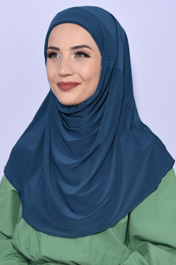 Boneli Pratik Hijab Petrol Mavisi