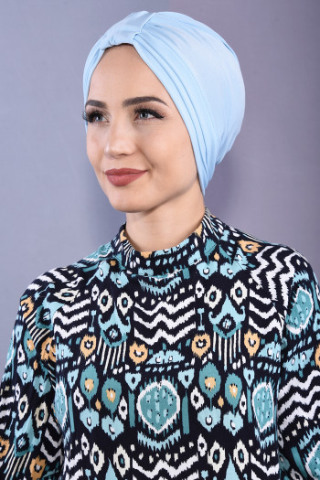 3 Bantlı Deniz Bonesi Bebe Mavisi 