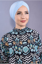 3 Bantlı Deniz Bonesi Bebe Mavisi 