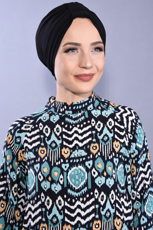 3 Bantlı Çift Taraflı Deniz Bonesi Siyah