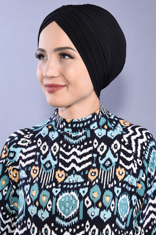 3 Bantlı Çift Taraflı Deniz Bonesi Siyah