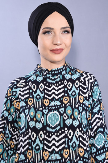 3 Bantlı Çift Taraflı Deniz Bonesi Siyah