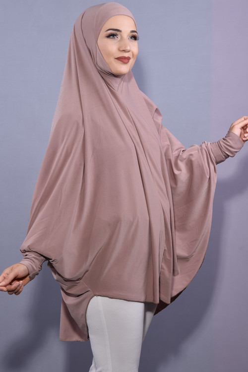 5 XL Peçeli Hijab Namaz Örtüsü Açık Vizon