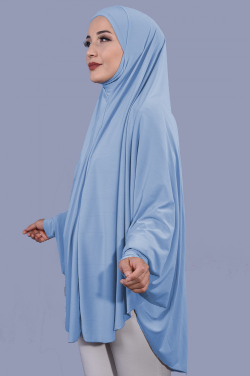 5 XL Peçeli Hijab Bebe Mavisi 