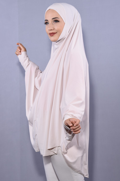 5 XL Peçeli Hijab Bej 