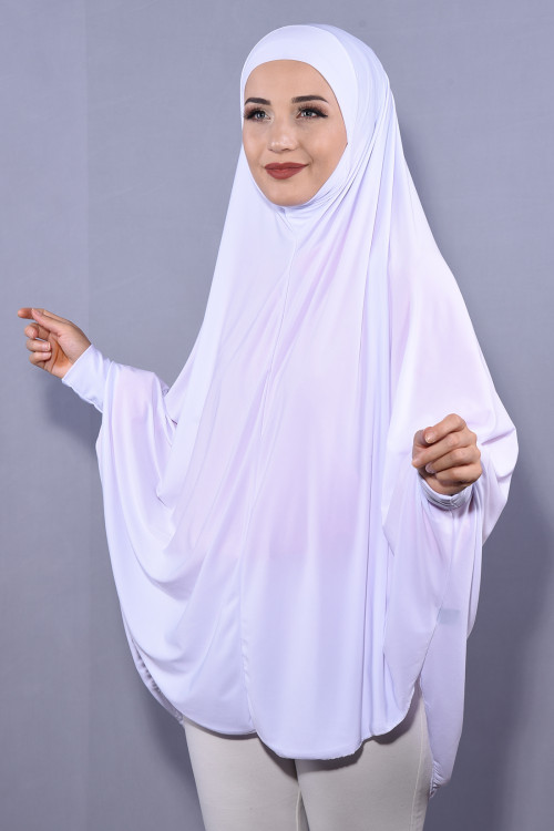 5 XL Peçeli Hijab Beyaz