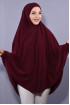 5 XL Peçeli Hijab Bordo 