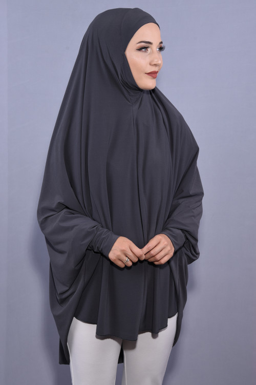 5 XL Peçeli Hijab Namaz Örtüsü Füme 