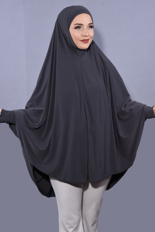 5 XL Peçeli Hijab Namaz Örtüsü Füme 