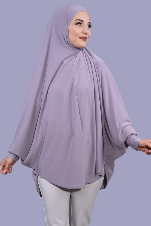 5 XL Peçeli Hijab Namaz Örtüsü Gri 