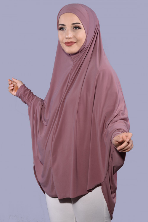 5 XL Peçeli Hijab Namaz Örtüsü Gül Kurusu 