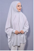 5 XL Peçeli Hijab Gümüş Gri