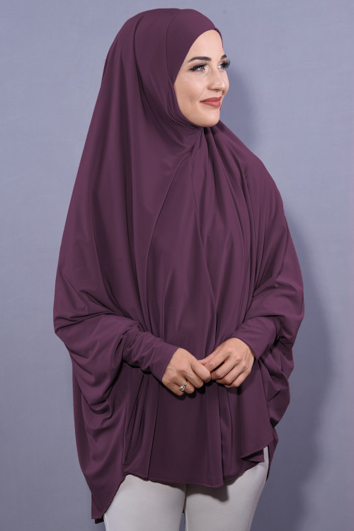 5 XL Peçeli Hijab Koyu Gül Kurusu 