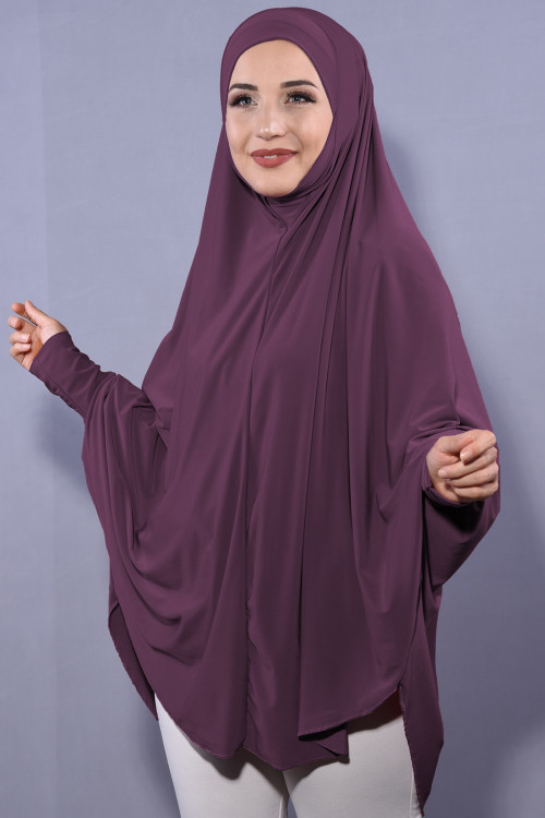 5 XL Peçeli Hijab Koyu Gül Kurusu 