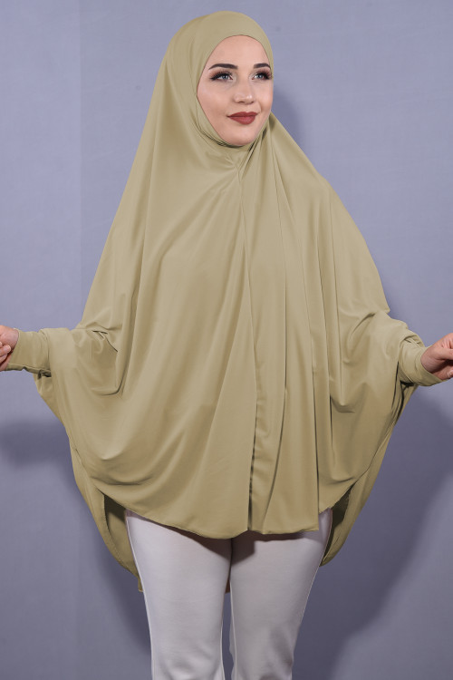 5 XL Peçeli Hijab Krem