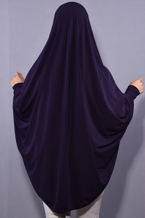 5 XL Peçeli Hijab Mor 