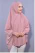 5 XL Peçeli Hijab Pudra Pembesi 
