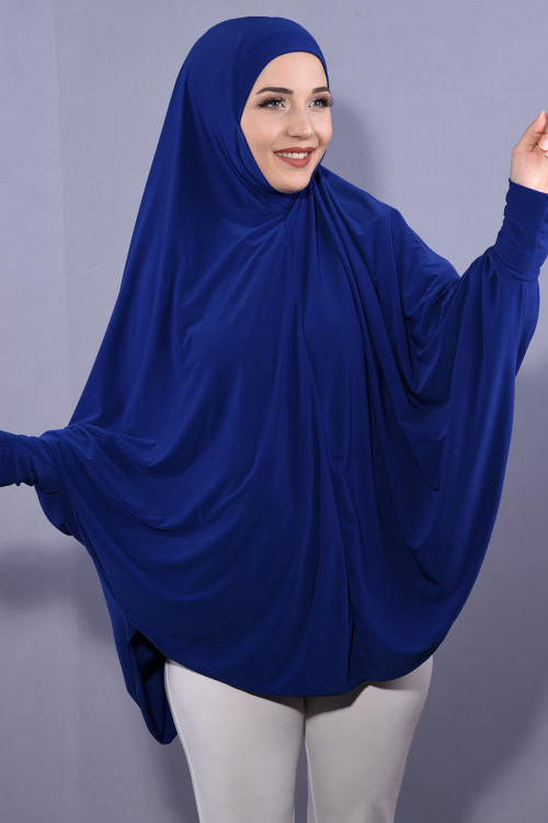 5 XL Peçeli Hijab Saks Mavisi