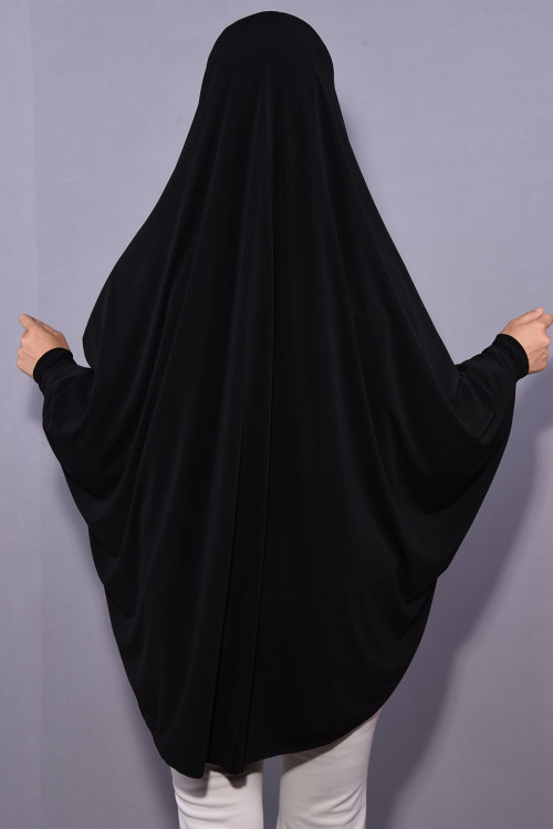 5 XL Peçeli Hijab Namaz Örtüsü Siyah 