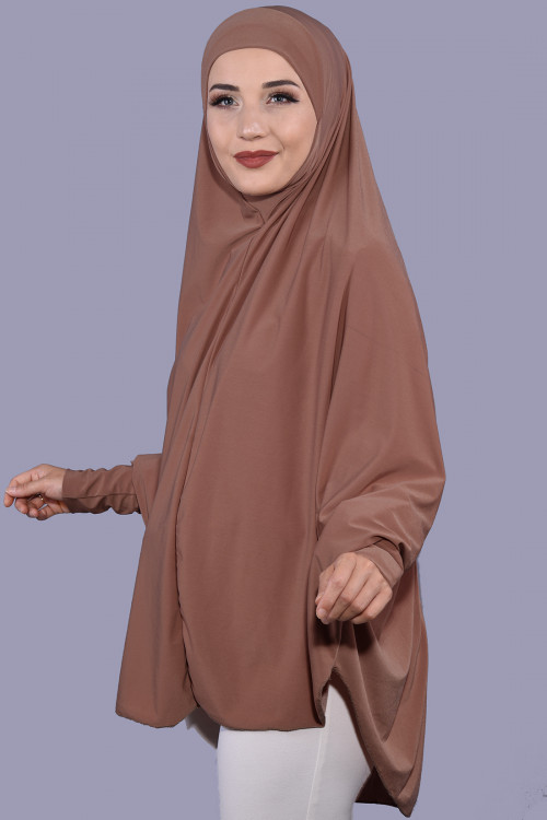 5 XL Peçeli Hijab Namaz Örtüsü Taba 