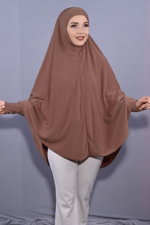 5 XL Peçeli Hijab Namaz Örtüsü Taba 