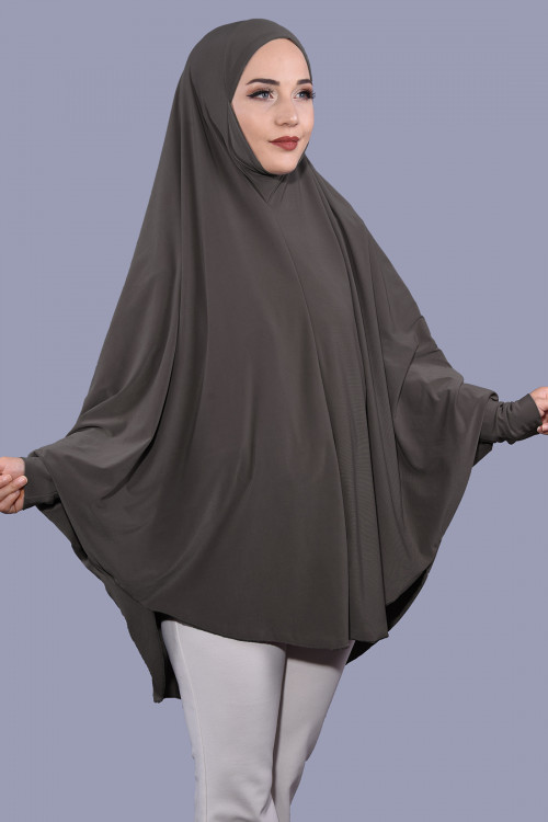 5 XL Peçeli Hijab Namaz Örtüsü Vizon 
