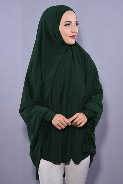 5 XL Peçeli Hijab Zümrüt Yeşili 