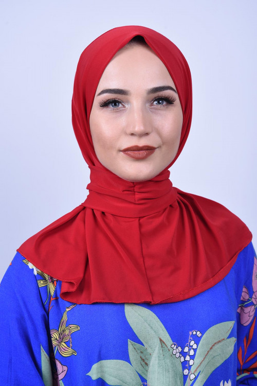 Çıtçıtlı Fular Şal Kırmızı Çıtçıtlı Fular Şal Kırmızı