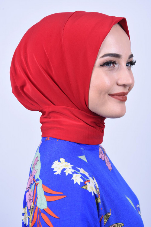 Çıtçıtlı Fular Şal Kırmızı Çıtçıtlı Fular Şal Kırmızı