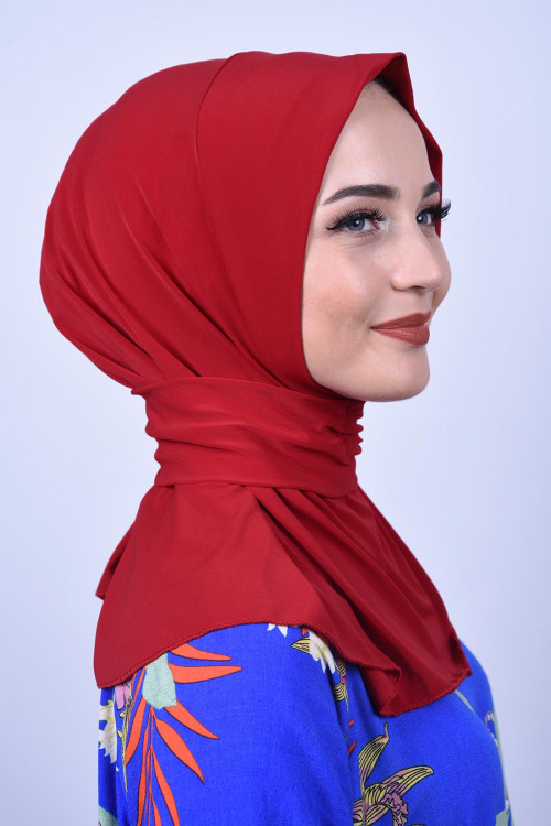 Çıtçıtlı Fular Şal Kırmızı Çıtçıtlı Fular Şal Kırmızı