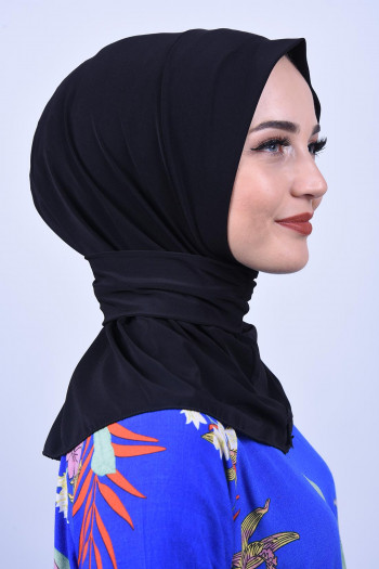 Çıtçıtlı Fular Şal Siyah 