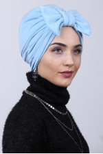 Dolgulu Fiyonklu Bone Bebe Mavisi