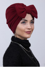 Dolgulu Fiyonklu Bone Bordo 